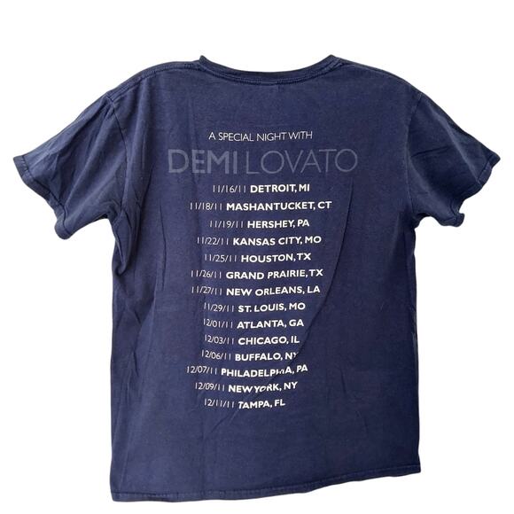 Band Tee Demi Lovato 2011 Unbroken Blue Concert T Shirt 2 Sided Gildan Soft - Picture 2 of 4
